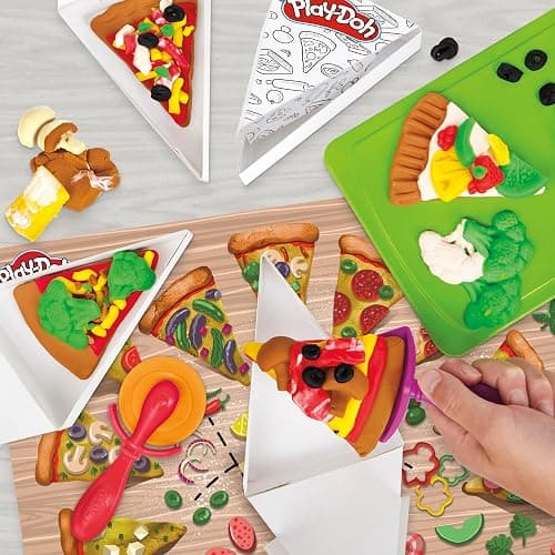 Play-Doh Pizza Slice Playset, Play Food Kitchen Toys for Kids, Arts & Crafts for Boys & Girls 3+ (Amazon Exclusive) thumbnail 2
