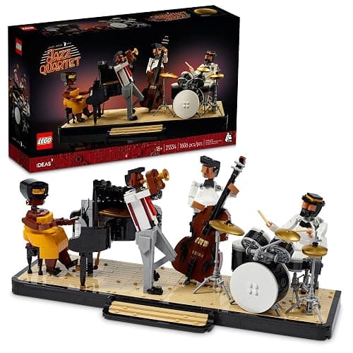LEGO Ideas Jazz Quartet 21334 Building Blocks - Featuring Buildable Stage with 4 Band Musician Figures, Includes Piano, Double Bass, Trumpet, and Drum Kit Instruments, Great Home Display for Adults - Image 1