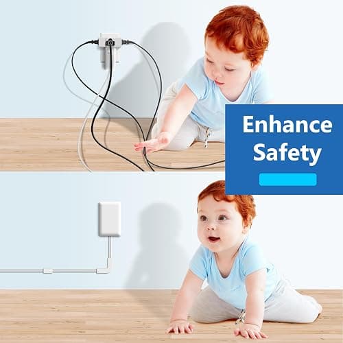LIDER Surge Protected Outlet Extender, 4-Outlet Power Strip, 1 USB Type-A, and 1 USB Type-C Port, Surge Protect Up to 1500J, Ultra-Thin Wall Plate Plug with Cord Extender, 5ft Cord, ETL-Listed, White thumbnail 5