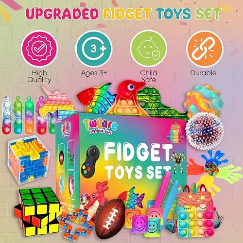 120 Pcs Fidget Toys Pack, Pop Sensory Party Favors Set Gifts for Kids Adults Boy Girl Stocking Stuffers Autistic Bulk Goodie Bag Filler Treasure Box Classroom Prizes School thumbnail 6
