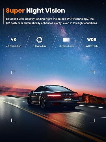galphi 4K Dash Cam Front, Built-in 5G WiFi, 64GB Card Included, Dash Camera for Cars, Mini Dashcam with Super Night Vision, Loop Recording, G-Sensor, 24 Hours Parking Monitor, Support 256GB Max thumbnail 5