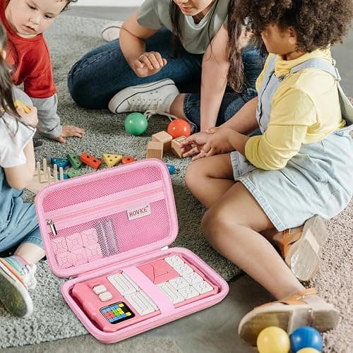 BOVKE Carrying Case Compatible with GiiKER Super Slide Puzzle Games, Super Slide Brain Teaser Puzzle Toys Holder with Space for Puzzle Pieces for Kids, Teens, Travel Games Birthday Gifts, Pink thumbnail 7