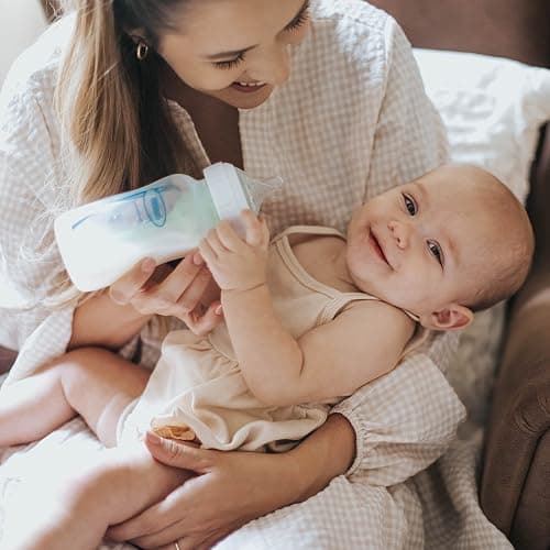 Dr. Brown's Natural Flow Anti-Colic Options+ Wide-Neck Baby Bottles 9 oz/270 mL,with Level 1 Slow Flow Nipple,4 Count,0m+ - 9 oz, 4 Pack - 4 Count (Pack of 1) thumbnail 7