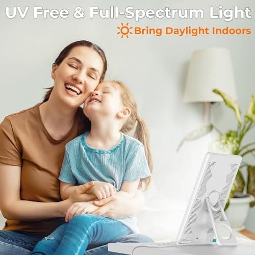 Light Lamp, Portable Full Spectrum LED Light Sunlight Personal Daylight with 3 Adjustable Color＆Stepless Brightness Levels, Timer＆Memory Function for Home Office Winter thumbnail 2