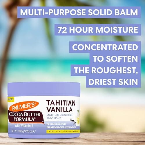 Palmers Cocoa Butter Formula, Tahitian Vanilla Moisture Drenching Body Balm (7.25 oz), Warm Vanilla Body Moisturizer for Dry Skin, Softens & Nourishes, 72-Hour Moisture, Dermatologist Approved thumbnail 3