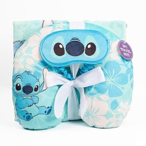 Jay Franco Disney Lilo & Stitch Kids Travel Set - 3 Piece Set Includes 40 x 50 Throw Blanket, Eye Mask, and Neck Pillow - Super Soft & Cozy Travel Accessories thumbnail 6