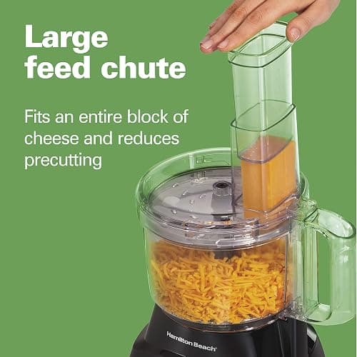 Hamilton Beach Food Processor & Vegetable Chopper for Slicing, Shredding, Mincing, and Puree, 8 Cup, Black thumbnail 4