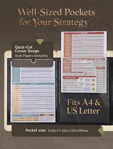 Trymaker Dm Screen, DND Dungeon Master Screen Faux Leather, Gm Screen, D&D Dungeons and Dragon Accessories Gift thumbnail 4