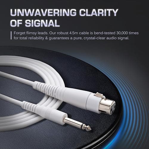 CAROL MUD-525 White XLR Wired Vocal Microphone for Karaoke – Dynamic Unidirectional Mic for Singing, Conference & Campus Use. Durable Design for Longevity, Includes Mic, 14.8ft XLR Cable & Switch thumbnail 6