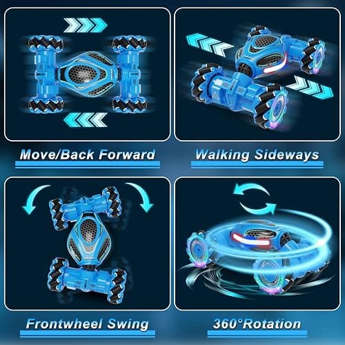 UFOLED Gesture Sensing RC Stunt Car, Remote Control 2.4GHz 4WD Hand Controlled Car Toys for Boys and Girls Ages 6-12, 360° Rotating Drift RC Cars with Lights and Music, Ideal Birthday and Xmas Gift thumbnail 7