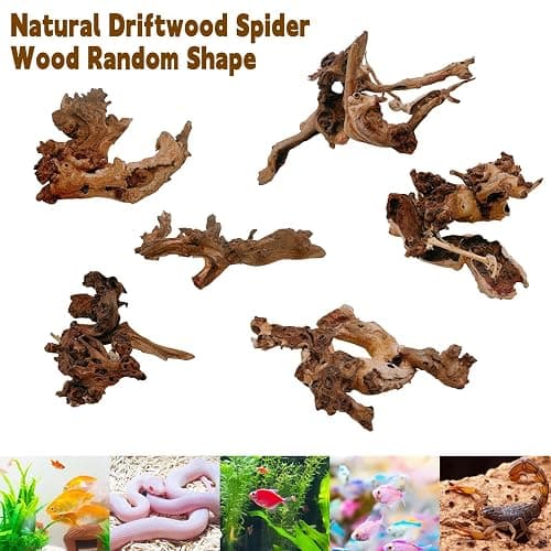 Hamiledyi Aquarium Driftwood 3PCS Natural Trunk Driftwood Assorted Branches 8-12" Reptile Wood Decor Terrarium Ornament Fish Tank Decoration thumbnail 6