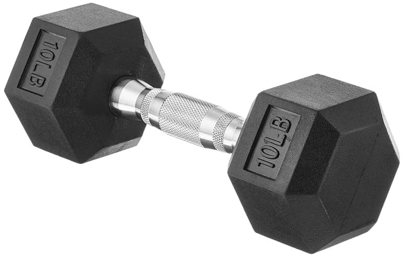 Amazon Basics Rubber Hex Dumbbell Hand Weight - Image 1