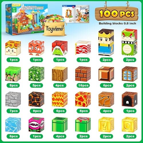 100PCS Magnetic Blocks Magnetic Building Blocks Sensory Toys for Kids Ages 3-5 6-8 8-12 Kids Game Toys for 3+ Year Old Boys & Girls, 3 4 5 6 7 8 9 10 Year Old Boy Birthday Gift Stocking Stuffers thumbnail 7