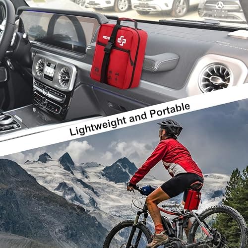VRIEXSD 400 Piece Large First Aid Kit Premium Emergency Kits for Home, Office, Car, Outdoor, Hiking, Travel, Camping, Survival Medical First Aid Bag, Red thumbnail 6
