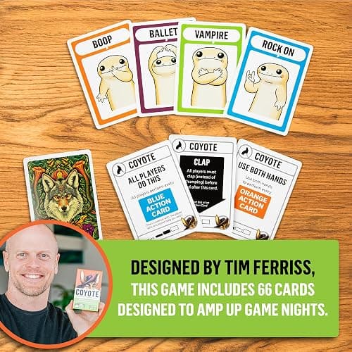 Exploding Kittens Coyote Created by Tim Ferriss | Perfect for Family Fun, Game Night, and Travel | 3-8 Players, 10 Mins, Ages 10 and Up thumbnail 3