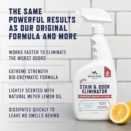 Rocco & Roxie Extreme Stain & Odor Eliminator for Strong Odor, Pet Urine Enzyme Cleaner Destroyer, Stain Remover, Dog Poop and Cat Pee, Enzymatic Carpet Cleaner Spray for Home, Puppy Potty Training thumbnail 5