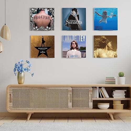WPESI Vinyl Record Shelf Wall Mount 8Pack,7 Inch Acrylic Record Shelf,Record Wall Display, Vinyl Record Holder CD Rack,8 Pack(Clear) thumbnail 2