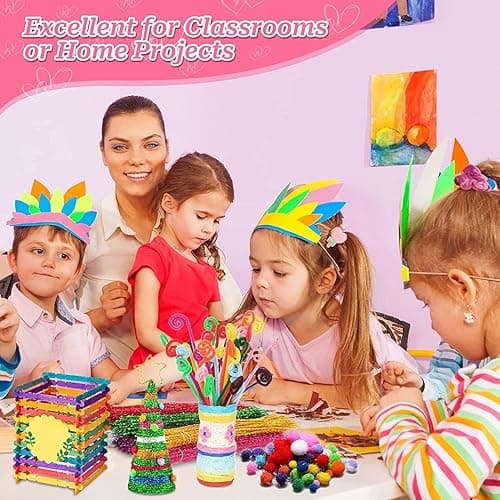 zycBernoi 3000+ Pcs Arts and Crafts Supplies for Kids - Kids Craft kit for Boys & Girls - Craft Box Gift for Ages 4-6, 6-8, 8-12 - Pink thumbnail 6