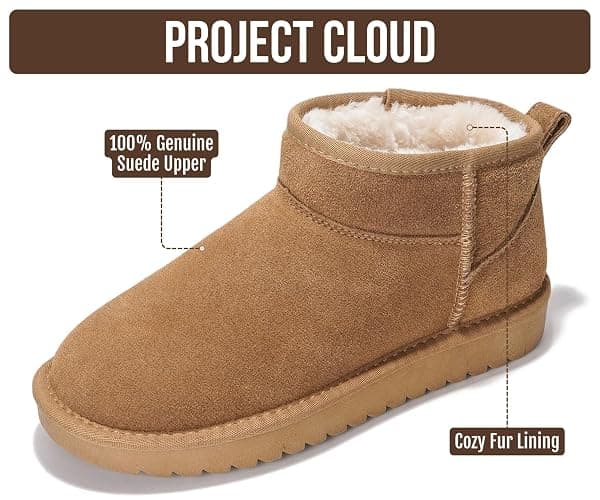 Project Cloud 100% Genuine Leather Comfortable Womens Ankle Boots | Water Resistant Memory Foam Insole Winter Shoes - Trendy Footwear Outdoor Fall Shoes for Women - Winter Boots for Women thumbnail 3