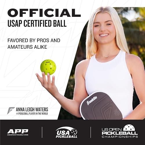 Franklin Sports X-40 Outdoor Pickleballs - Official Ball of USA Pickleball, APP Tour + US Open - Regulation Size thumbnail 2