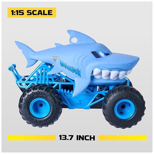 Monster Jam Chomping Megalodon RC Toy Monster Truck, 1:15 Scale | Remote Control Truck Toy, Chomping Action with Wheelies & Spins, Easy to Use Remote, Pretend Play Gifts for Kids Ages 4+ thumbnail 4