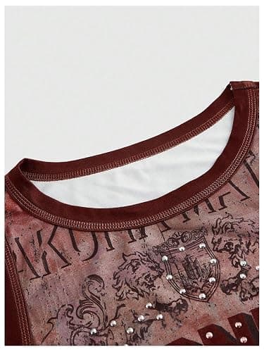 SOLY HUX Women's Y2k Letter Figure Print Crew Neck Tank Top Sleeveless Punk Vest Tops thumbnail 3
