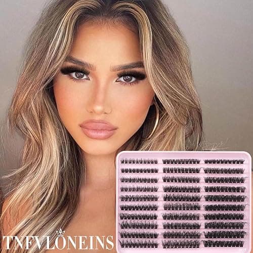 Fluffy Lash Extension Kit 60D+80D+100D Lash Clusters Thick Eyelash Extension Kit 10-18mm Individual Lashes Kit 300PCS Eyelashes Extension with Bond and Seal and Lash Extension Tweezers by TNFVLONEINS thumbnail 8