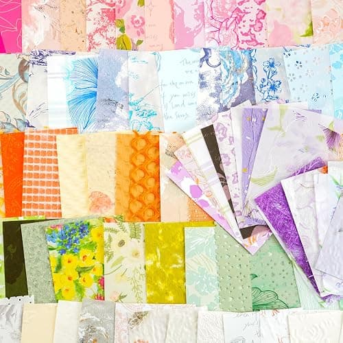 Floral Scrapbook Paper Set, 160 Sheets, 10 Color Themes Scrapbook Supplies | Textured Paper and Mesh Fabric for Junk Journal Supplies, Bullet Journal, Card Making and Gift Wrapping, 4.72 x 3.14 in - Image 1