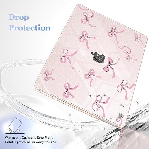 May Chen Case for MacBook Pro 13 inch M2 2023,2022,2021,2020 A2338 M1 A2251 A2289, Plastic Hard Shell Case for MacBook Pro 13" with Touch Bar Fits Touch ID, Sakura Pink Glitter Bow thumbnail 7