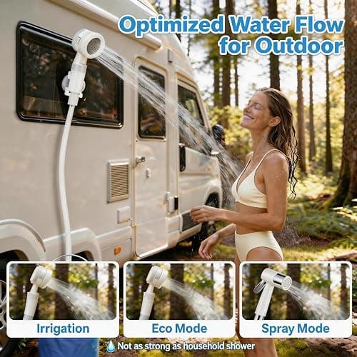 Portable Camping Shower Pump - Rechargeable Outdoor Shower Head Sprayer, Pumps Water from Bucket. Experience Refreshment Anywhere, Perfect for Camping, Hiking, Travel, Car Washing & Pet Cleaning thumbnail 3