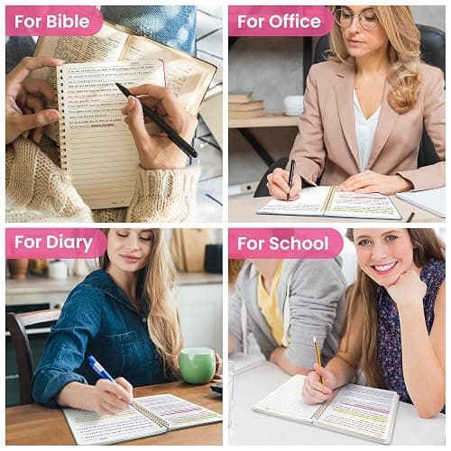 Taja Lined Spiral Journal Notebook for Women & Men, 140 Pages, College Ruled Hardcover Notebook for Work & Note Taking, Journals for Writing, A5(6"x8") - Berry Pink thumbnail 7