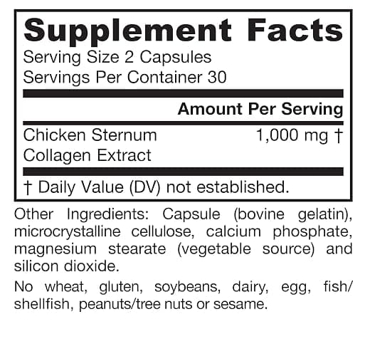 Jarrow Formulas® Type II Collagen Complex 1000 mg Supplements, Supports Skin and Joint Health, 60 Capsules, 30 Day Supply thumbnail 9