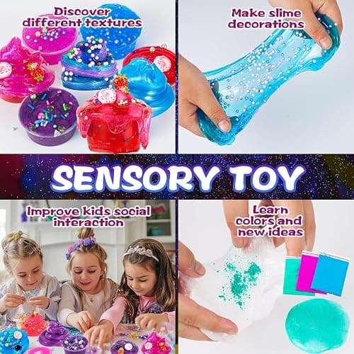 Unicorn Fruit Garden Crunchy Slime Kit,Ice Screen Cake Slime Sparkling Slime Making Kit,Foam, Jelly Cube Slime for Party Favors Kids Boys Girls Birthday Carnival Treasure Classroom Prizes thumbnail 3