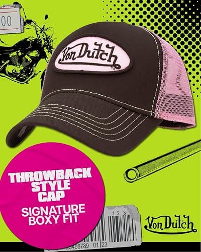 Von Dutch Unisex Trucker Hat - Curved Bill Mesh Back Retro Classic Adjustable Snapback Baseball Cap for Men and Women thumbnail 3
