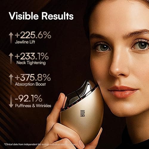 INIA 7-in-1 Red Light Therapy for Face and Neck Gua Sha Facial Massager Tool Device with Thermal and Cryo Mode for Puffiness & Firming Skincare Tool thumbnail 2