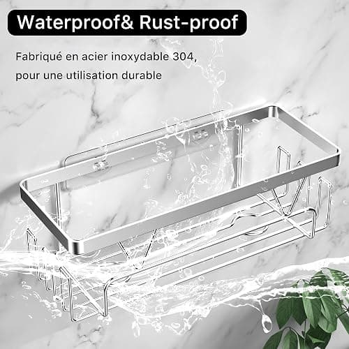 Kegii Shower Shelf without Drilling – Bathroom Storage with Soap Dish, Suitable for Bathrooms and Kitchens thumbnail 3