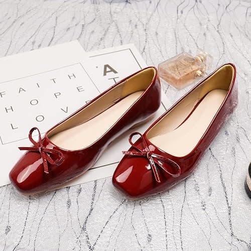Dear Time Women's Casual Foldable Ballet Flats Square Toe Ballerina Flats Shoes Comfortable thumbnail 2