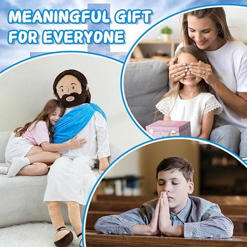 Yelakey Giant Jesus Plush 6 Ft Jesus Stuffed Doll Plushie Toy Christian Pillow Religious Decoration Gift for Christening Easter (Blue) thumbnail 6