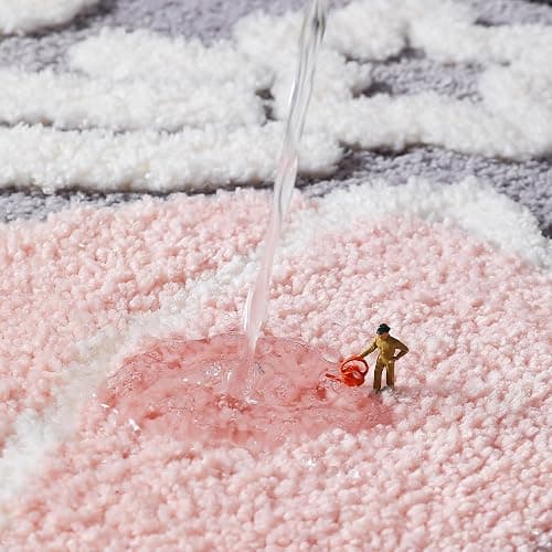 Ankah Cute Bunny Bath Mat, Ultra Soft, Non Shedding Microfiber, Machine Wash Dry, Easy to Clean, Funny Rabbit Bathroom Rug for Shower Room Decor, (Star Rabbit, 15.75"x 23.62") thumbnail 3