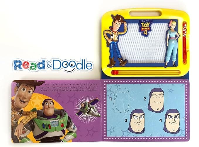 Disney / Pixar Toy Story 4 Read & Doodle - Learning resources for kids, a magnetic drawing pad, an easy-to-use pen, 22-page board book for reading and drawing thumbnail 3