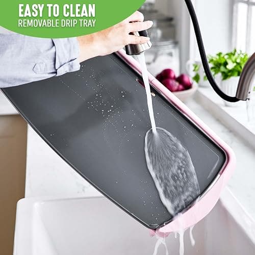 GreenLife 20” Extra Large Electric Griddle, Non-Toxic PFAS-Free Ceramic Nonstick, Temperature Control, Quick Even Heating, Removable Drip Tray, Pancakes, Eggs, Sausage, Easy Clean, Pink thumbnail 10