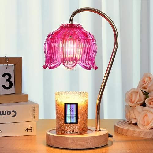 Merrtody Vintage Flower Candle Warmer Lamp with Timer & Dimmer - Lotus Candle Lamp Warmer - Fits All Jar Scented Candles，Unique Gifts for Mom - Image 1