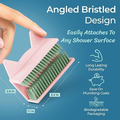 Hair Catcher Shower Wall, Hair Trap - Hair Collector for Shower, Silicone Hair Catchers for Shower, Drain Protector and Bathtub (Pink) thumbnail 5