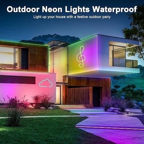 Macchiatto Neon LED Strip 2 x 5m, Led Streifen Wasserdichte Flexible LED Lichtband mit App und Fernbedienung,Farbwechsel LED Lichterkette für Wohnzimmer,Schlafzimmer, Spielzimmer thumbnail 8
