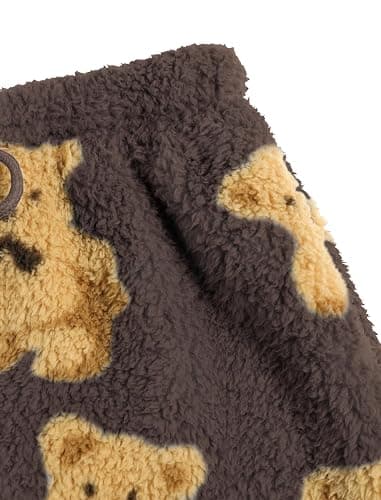 ZAFUL Women's Fuzzy Plush Pajama Pants Drawstring Elastic Waist Wide Leg Teddy Pj Bottoms Lounge Pants thumbnail 5