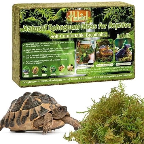 Halatool 1.1LB Natural Sphagnum Moss for Reptiles- 25QT Green Moss for Terrarium Plants Long Fiber Reptile Moss for Leopard Gecko Snake Hamsters Tortoises Frogs Lizards Salamanders - Image 1