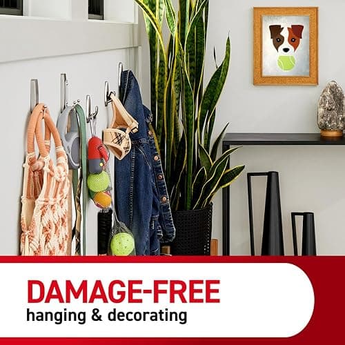 Command Large Matte Black Double Hooks, 2 Hooks and 2 Strips, Damage Free Hanging Wall Hooks with Adhesive Strips, No Tools Coat Hooks for Hanging Home Decor, Holds up to 4 lb thumbnail 7
