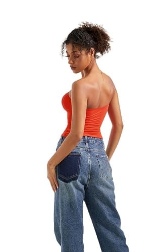 SUUKSESS Women Sexy Tube Top Summer Y2K Going Out Double Lined Basic Tank Top thumbnail 5