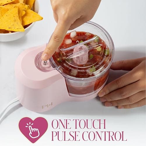 Paris Hilton 1.5-Cup Food Chopper, Stainless Steel Blade With One-Touch Pulse Control, Compact Mini Electric Chopper For Vegetables, Herbs, Nuts & Dressings, Pink thumbnail 2
