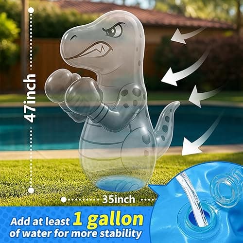 Kids Punching Bag 3-8 with Air Pump, Toddler Punching Bags for Kids, Inflatable Dinosaur Toy with Bounce- Back Action, Safe Gifts for Boys & Girls Age 3-5 Add Tossing Game thumbnail 4